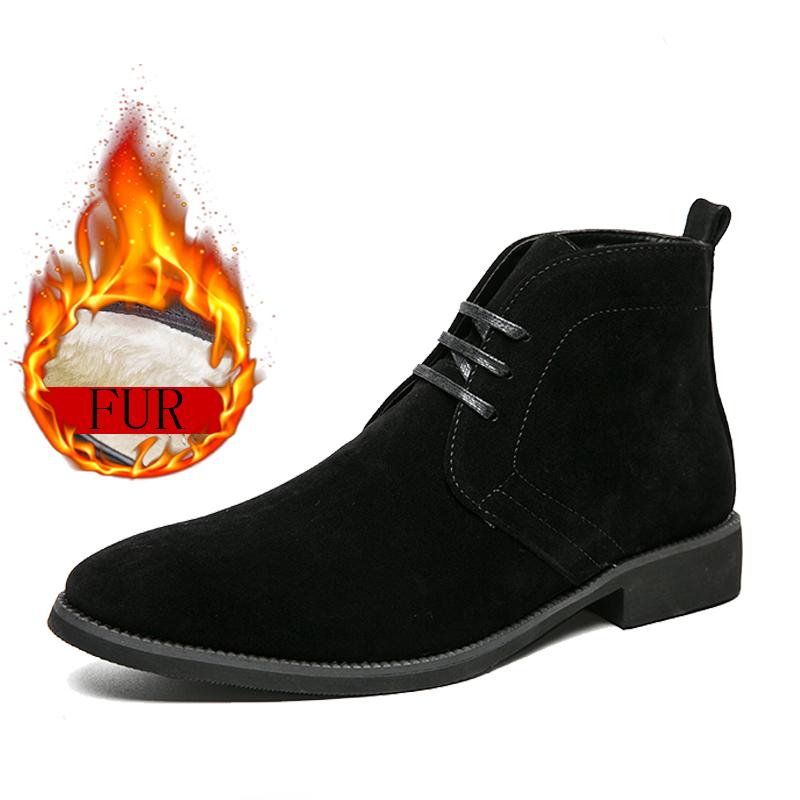 

Зимние ботинки плюс бархат черные челси мужские ботинки высокое качество меховые ботинки на шнуровке модные ковбойские ботинки большой размер 38-48 ботильоны 48