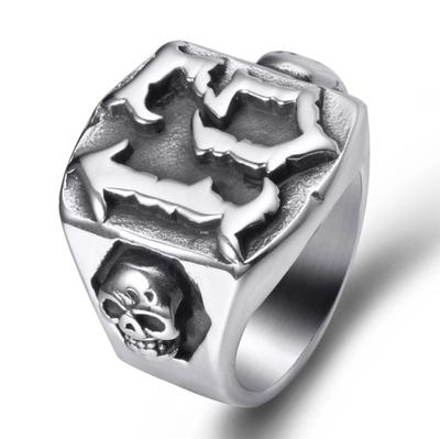 Vintage Schädelkopf Nummer 13 Herrenringe Retro Personalisierter Edelstahl Schmuck Für Frauen