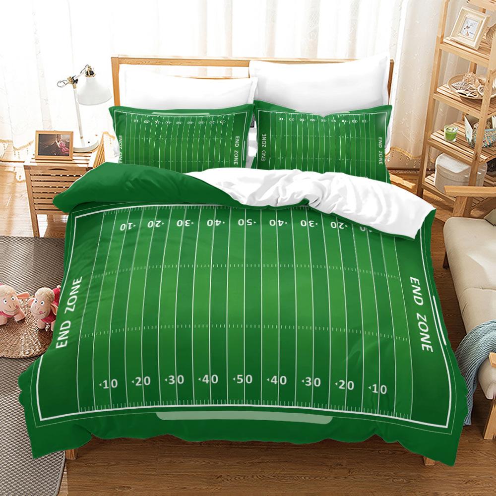 3D American Football King Queen Duvet Cover Ball Sports Bedding Set For Kids Teens Boy Sport Fans 2/3pcs Polyester Quilt Cover