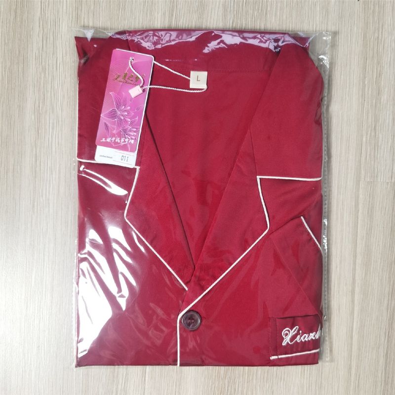 Summer Dream Genuine Goods Summer Silk Homewear Men Pajamas Summer Thin Short-Sleeved Pants Suit Men's Lapel