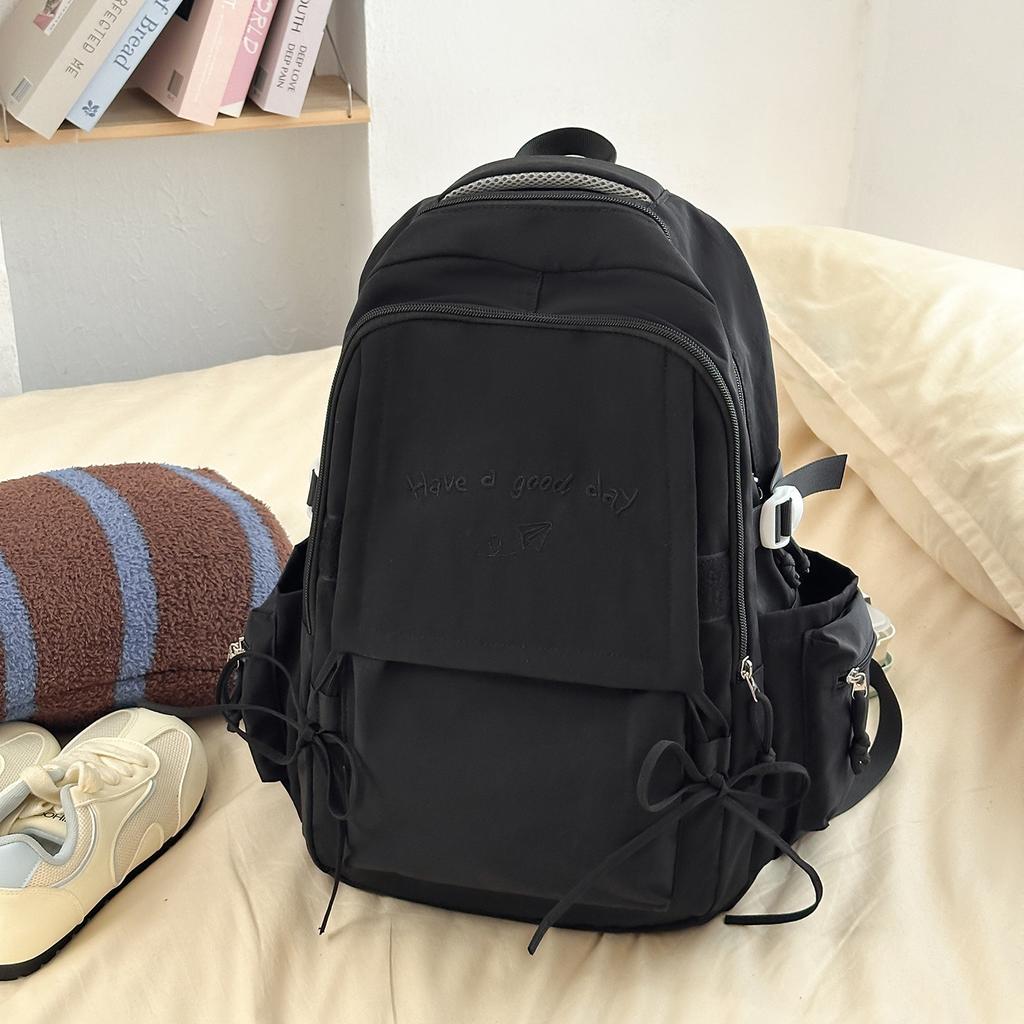 Schoolbag Large Capacity Backpack Women's Simple Versatile Junior High School High School Student School Bag Women's Korean Travel Backpack
