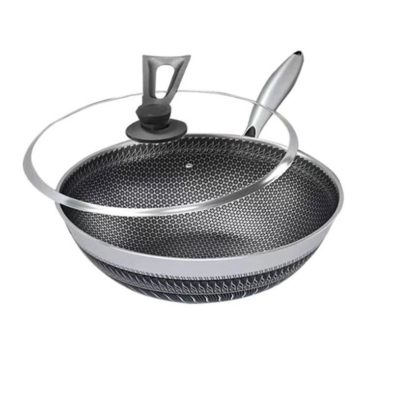Shangheng 32cm 316L Stainless Steel Honeycomb Wok