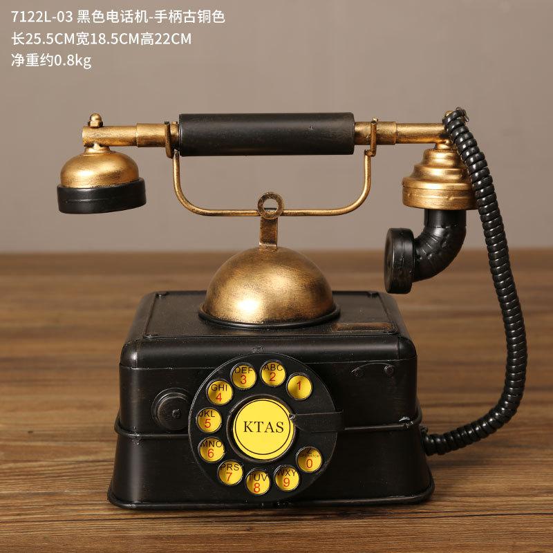 European Retro Old-fashioned Telephone Desktop Ornament Living Room Wine Cabinet Office Home Decoration Photo Props