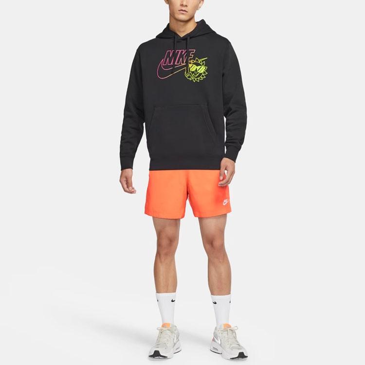 Nike Alphabet Pattern Print Long Sleeve Hoodie Men Tops Black DN5201-010