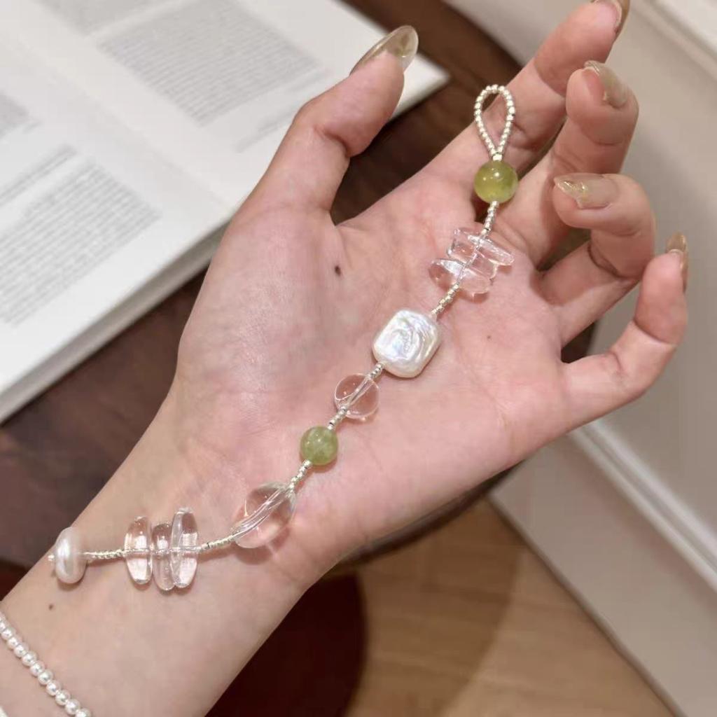 [Qingti Broken Silver] Summer Cool Transparent Beaded Bracelet Light Luxury Simple Niche Design Versatile Bracelet