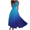 Dames lange jurk Maxi-jurk Casual jurk Zomer Casual mouwloze V-hals Boho taille terugtrekking bedrukte jurk