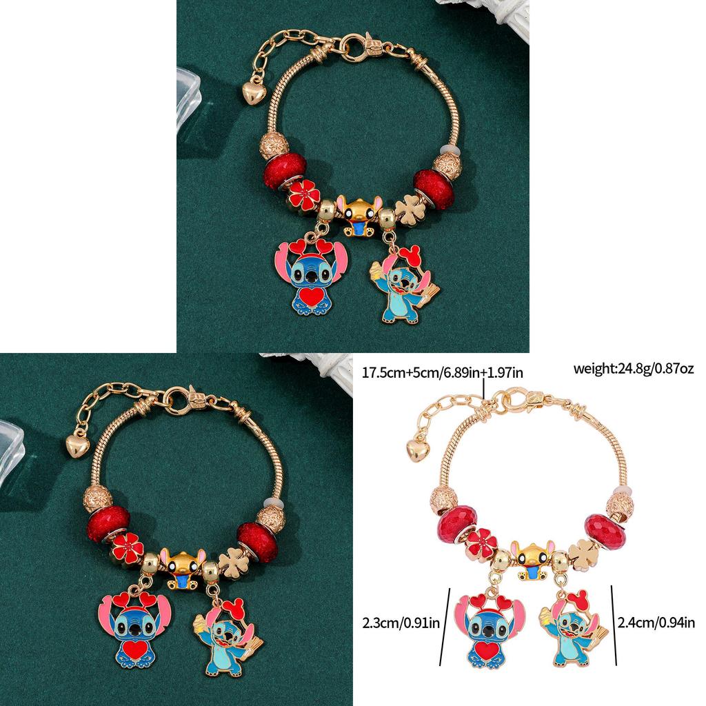Stitch Cartoon Hand Chain With Zinc Alloy Material For Kids And Teens Gifts