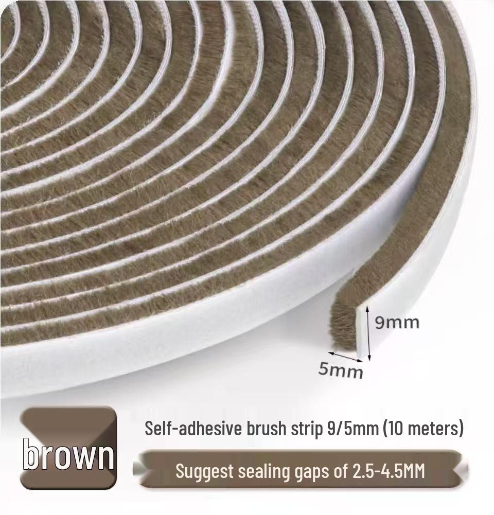 Self-Adhesive Soundproof and Windproof Seal Brush Strip for Sliding Windows and Doors