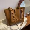 Simple Casual PU Leather Shoulder Bag French Style New Design Tote Bag Retro Underarm Bag  Travel