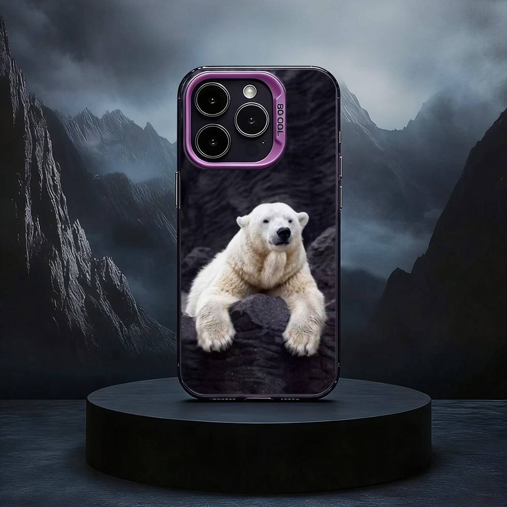 A-Animal P-Polar B-Bear Phone Case For iPhone17,16,15,14,13,12,11 Plus,Pro Max Black Candy silver phone case iPhone16pro