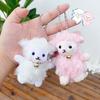 2pcs/set Sheep Plush Animal Key Buckle Magnetic Cartoon Couple Pendants Cat Dog Bag Charm  Party