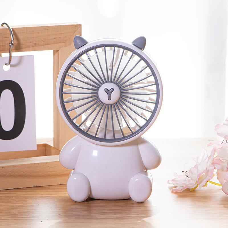 

Creative Cartoon Rabbit Mini USB Desk Fan - Portable and Rechargeable for Dorm or Outdoors Color Box + USB Charging Cable