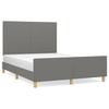 VidaXL Bed Frames with Headboard Dark Grey 140x200 Cm Fabric3124896