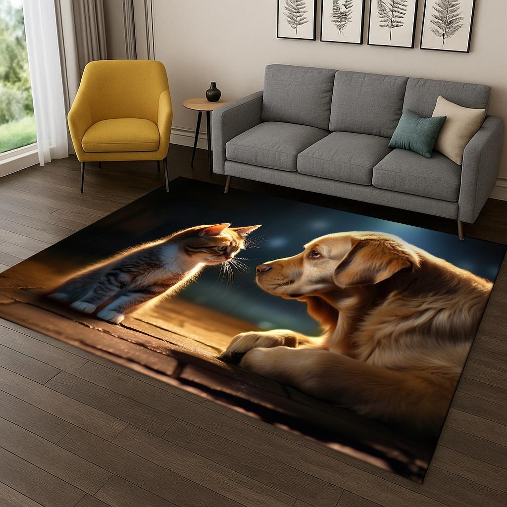 Cute Dog Animal Cartoon Carpet Rug For Bedroom Living Room Sofa Doormat Home Kitchen Decor,Kid Game Area Rug Non-Slip Mat Gift