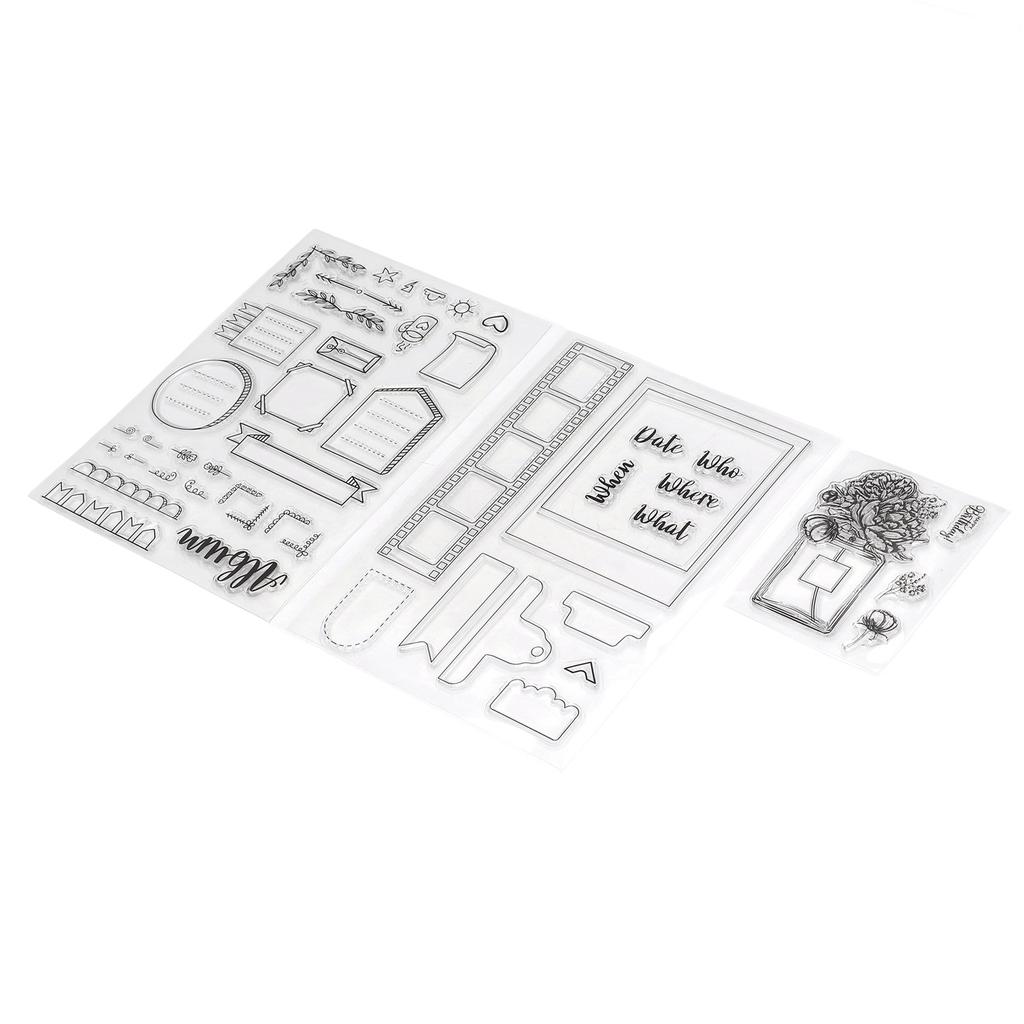 3pcs Clear Stamps DIY Interesting Durable Reusable TPR Material Transparent Appearance Embossing Scrapbooking Tool