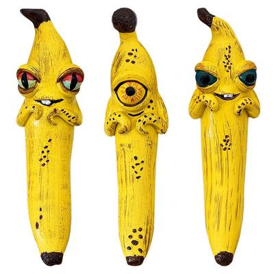 Cartoon Banana Statue Cute Funny Novelty Facial Expression Fruit Figurine Crafts Decorative Figurines Home Decoration Accessorie