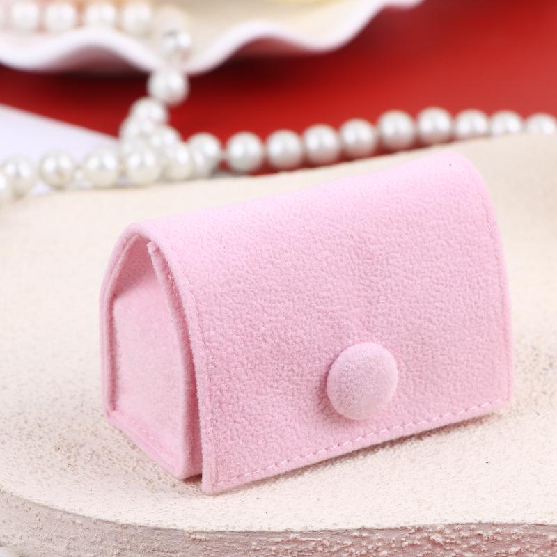Soft Velvet Jewelry Pouch Mini Portable Ring Bag Jewelry Case With Snap Button For Earrings Wedding Party Travel Gift Packaging