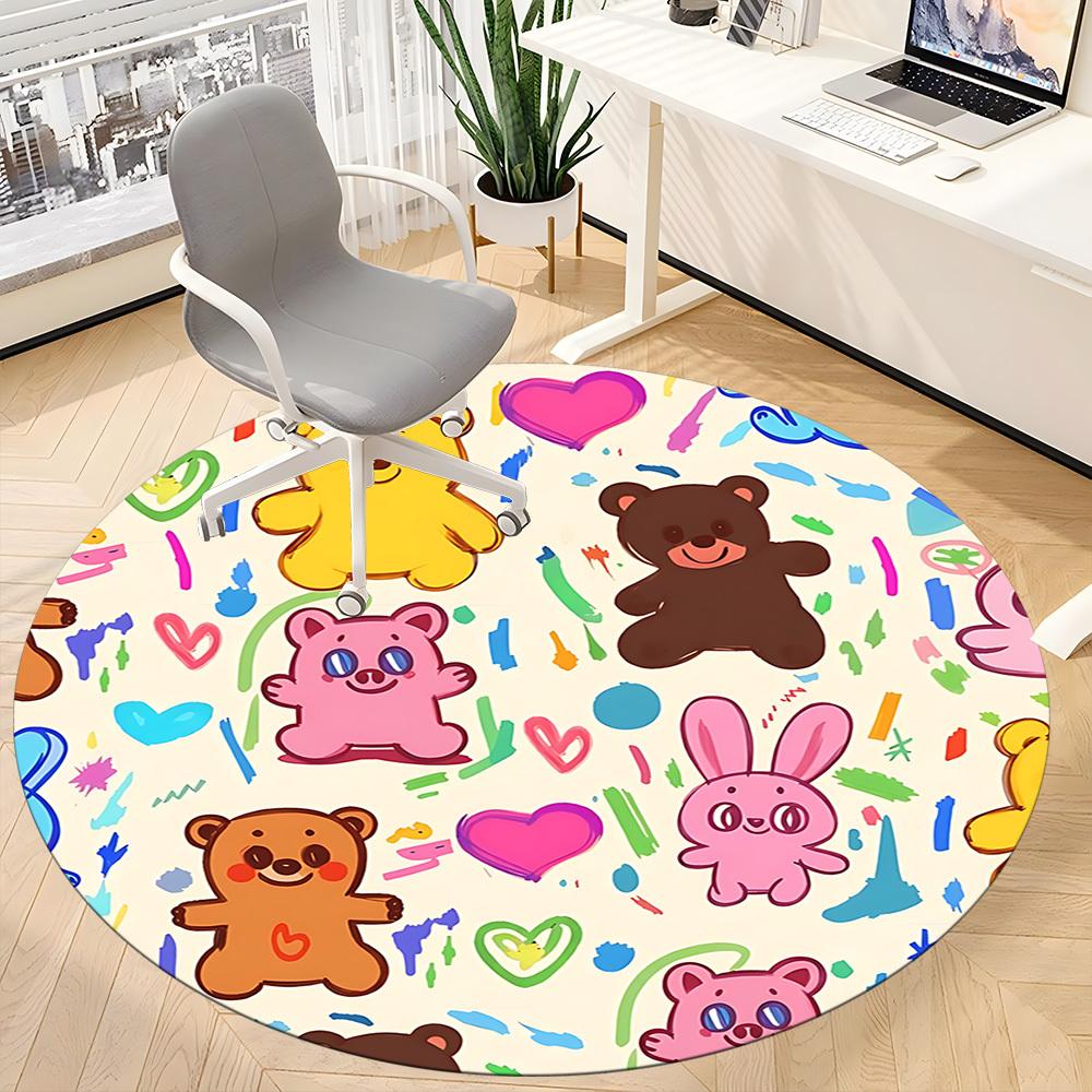 1pc Cute Bears Chair Carpet for Office, Perfect for Office, Holiday Party Decoration Choice Yy260314051