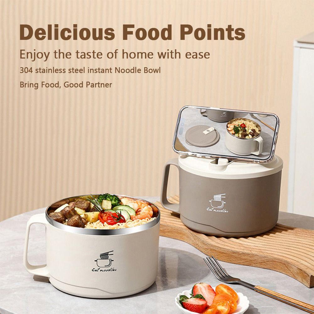 304 Stainless Steel Heat-Insulated Soup Mug 1100/1700ml Dormitory Lunch Box Soup Cups  On-the-Go