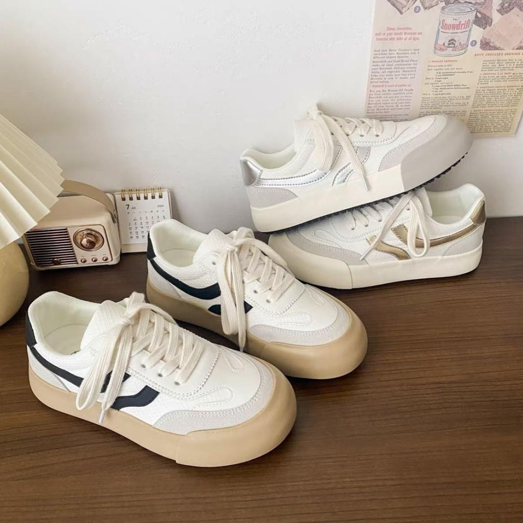 Board shoes new Chinese wasteland wind striped fashion muffin Xiaoxiangfeng campus French cute super soft retro interior
