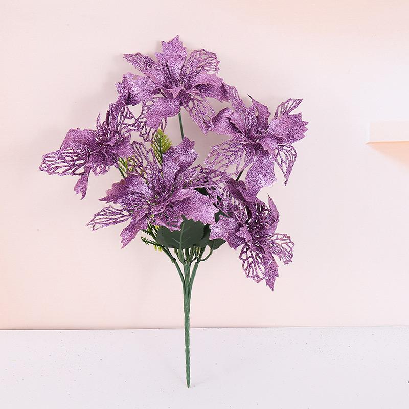Christmas Decorative Flower With Bright Colors Party Home Decor Flowers Fake