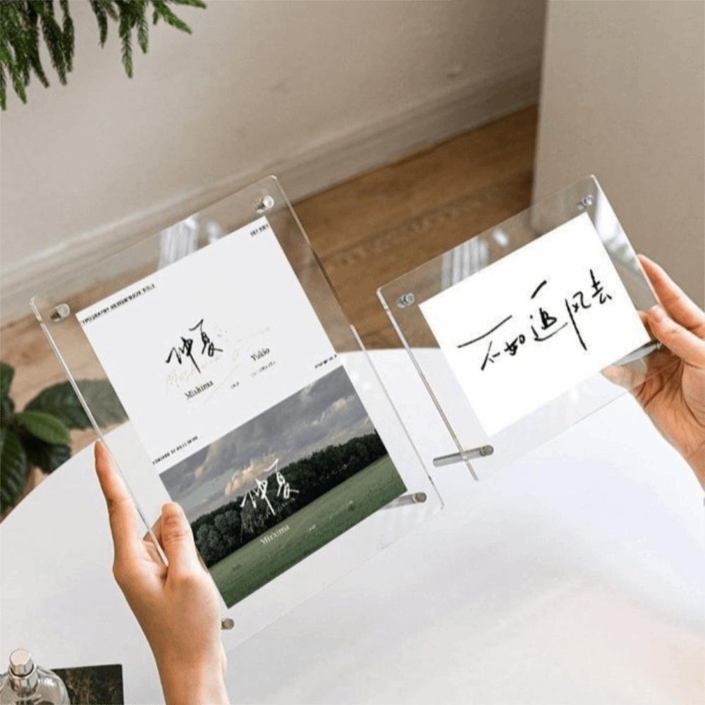 Nordic Style Acrylic Photo Frame Horizontal Photo Card Stand Poster Display Stand  Office