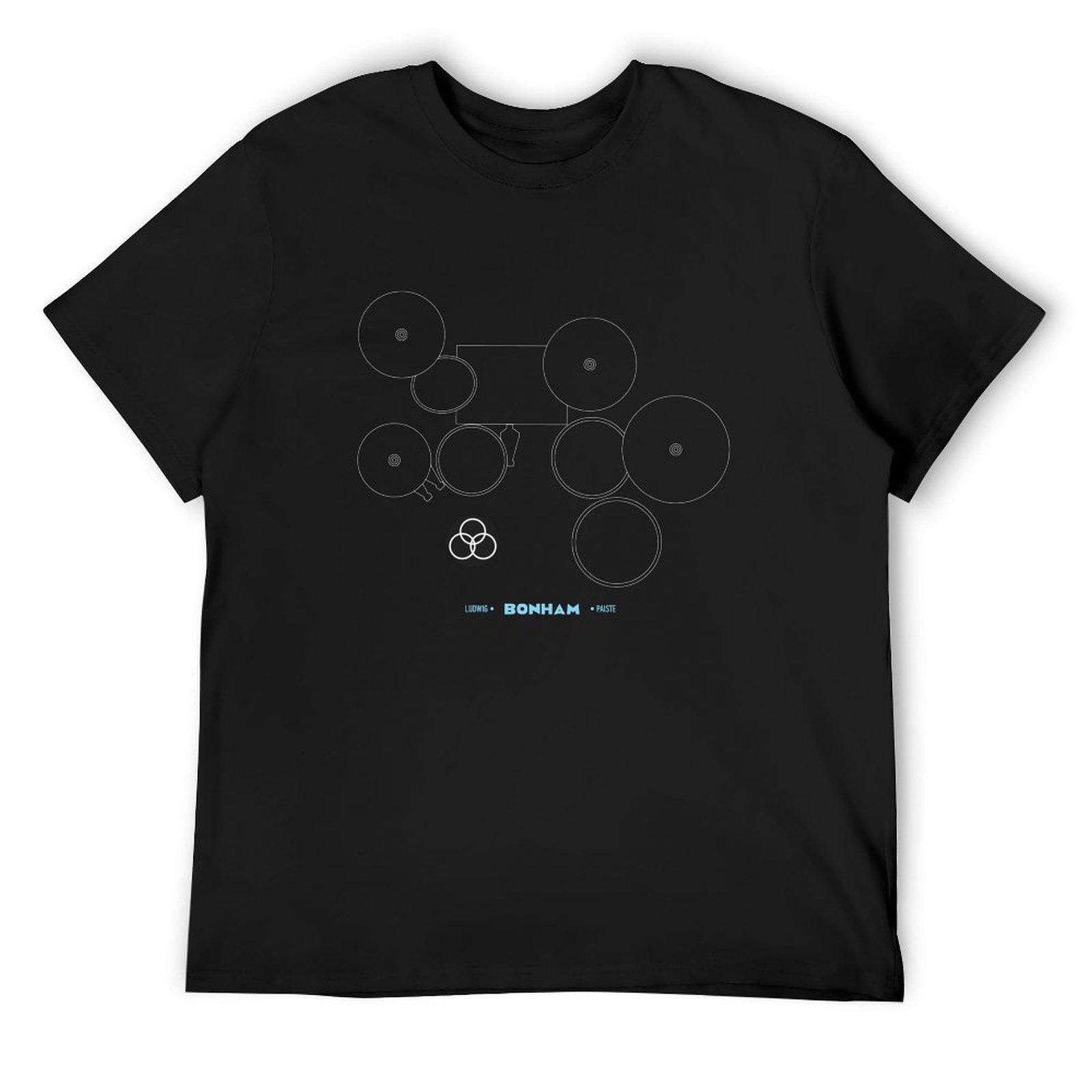 Legendary Drummers - John Bonham T-Shirt Summer Shirt Anime Clothes Mens Shirts Graphic Tee S разноцветный
