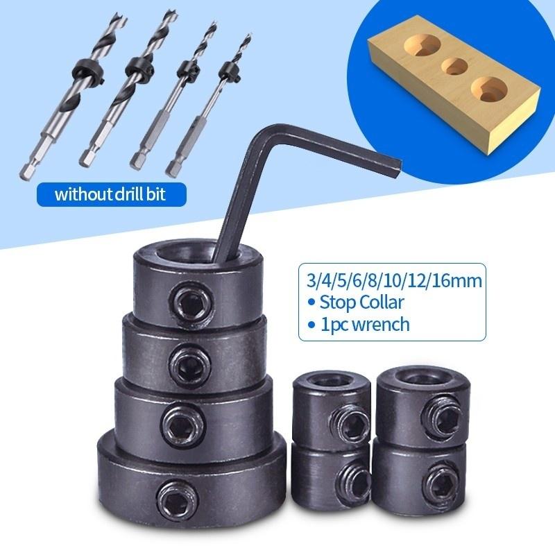 Buy 1Set8pcs Woodworking Drill Bit Depth Stop Collars Ring Positioner