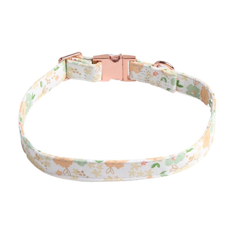 New Floral Dog Collar Rose Gold Sunflower Bow Pet Collar for Dogs Cat Collar Cat Harness Dog Clothes Dogs Accessoires Pet