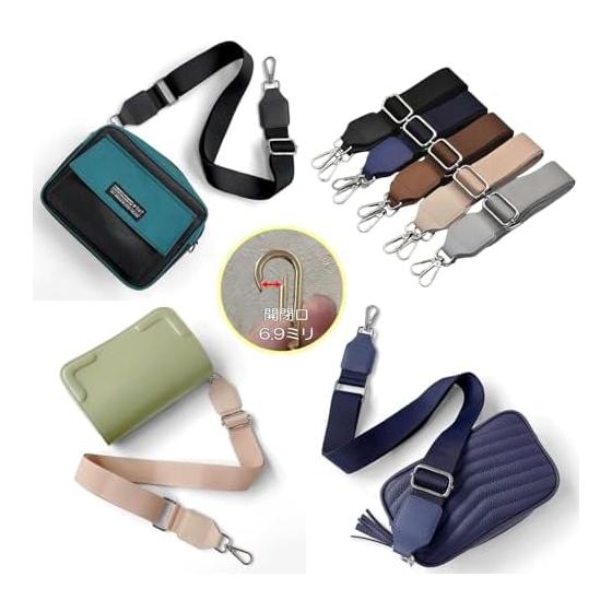 [L'PIERRE] Weaving Shoulder Strap Belt Width 40mm Adjustable Length Silver Hardware Elegant Color Wide Crossbody Cross Back Stylish Woven Fabric