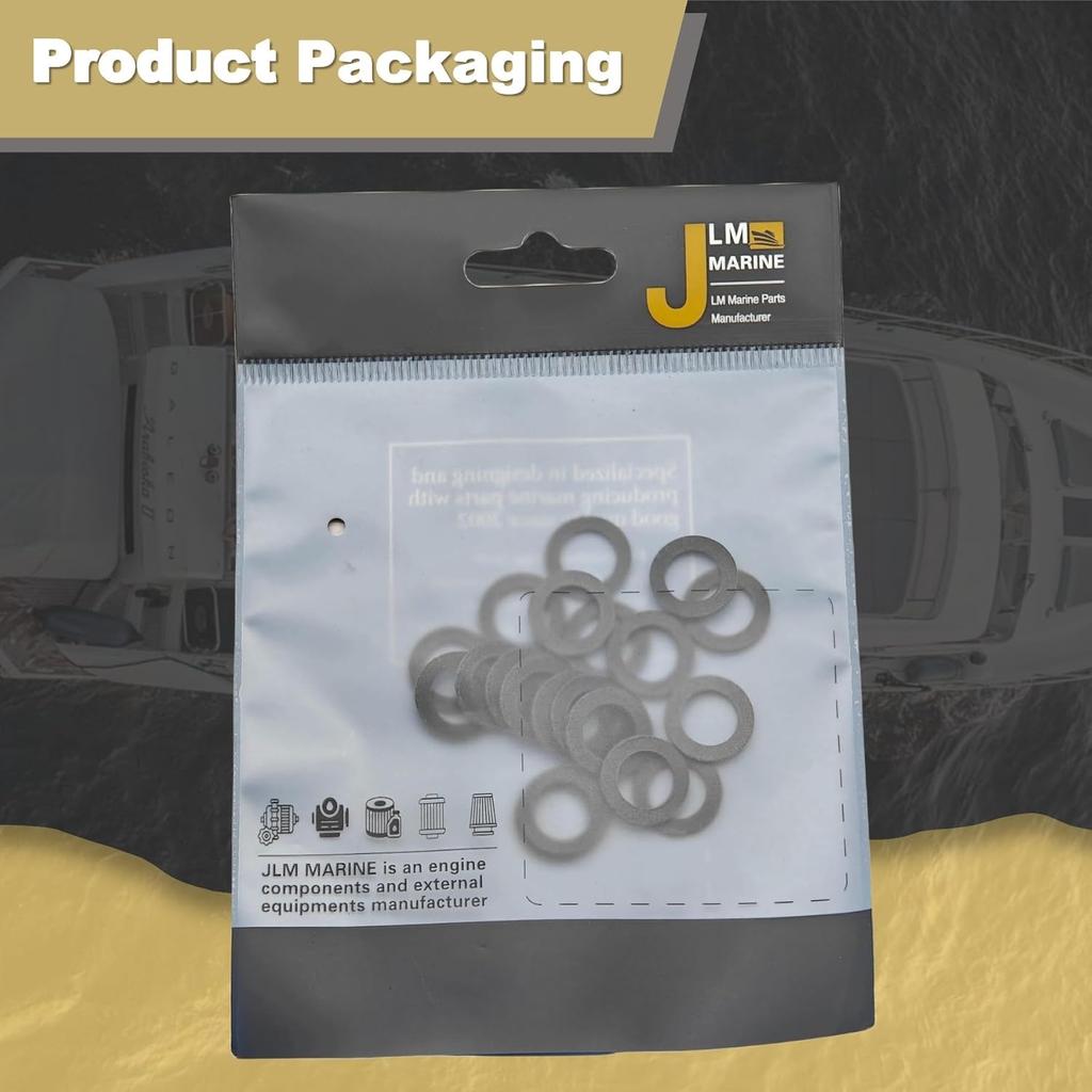 20 PCS 19183 Drain Screw Gasket for Mercury MerCruiser and Johnson Evinrude Lower Unit Gearcase Lube Oil Plug Washer 12-19183 12-2060 18-2945 18-2244