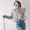 Spring and Autumn Women Pocket Single Breasted Jacket Elegant Tweed Cardigan Short Coat  for Women Loose Outwear