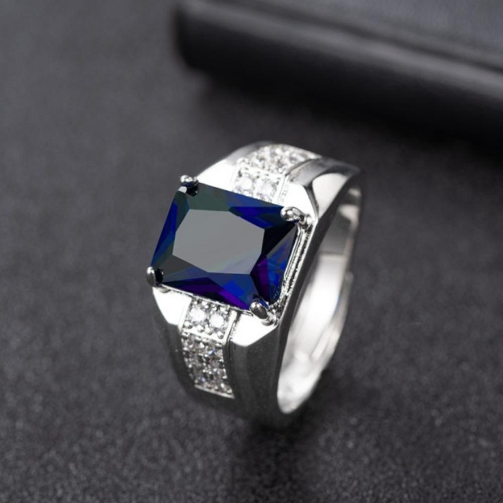 

Мужское кольцо с изумрудным цирконом, кольцо с синим сапфиром, бриллиантом, зеленым кристаллом для мужчин No. 12