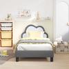 Kids Bed Frame with Headboard Light Grey 80 x 160 cm PU