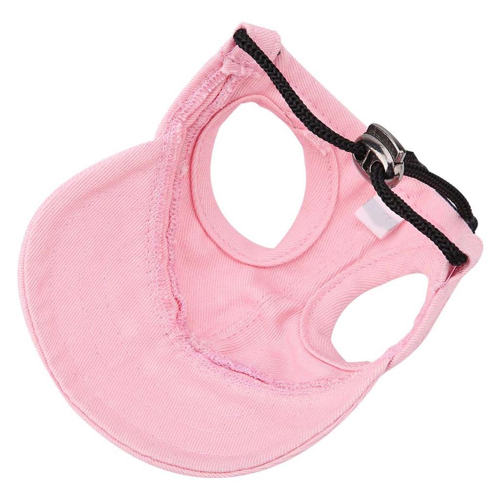 Pet Dog Cat Baseball Outdoor Sunbonnet Stripe Travel Sport Hat (Pink S)
