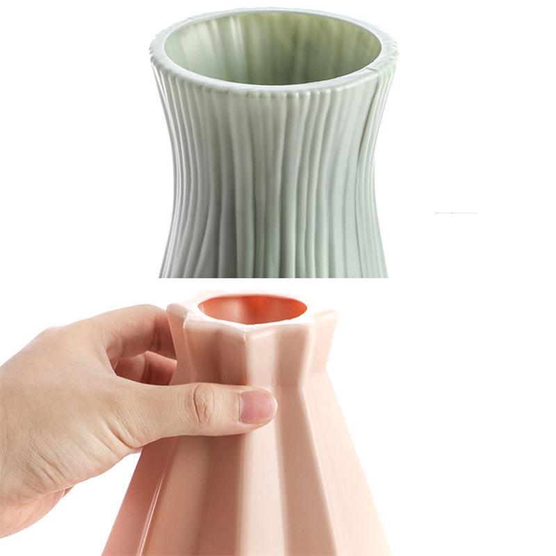 Plastic Flower Modern Vase Decoration Home Nordic Style Vase Imitation Ceramic Flower Pot Decoration Vases for Flowers
