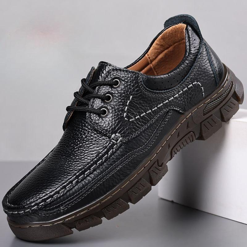 Fashion Plain Outdoor Height Increasing Men's Leather Shoes Non Slip Summer Sale In Promotion Classic Original Elegant Male Casual Shoe
