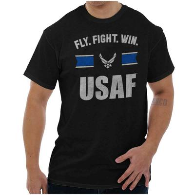US Air Force Military Logo Fly Fight Win Womens or Mens Crewneck T Shirt Tee