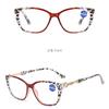 Leopard Patterned Reading Glasses Rectangular Anti Blue Light Metal Accessories Presbyopia Glasses Durable Hinge Reading Glasses