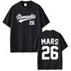 Bruno Mars The Romantic Tour 2026 Print T-shirt Men Women Fashion T-shirts Short-sleeved Cotton Casual Hip-hop Punk T Shirts Top