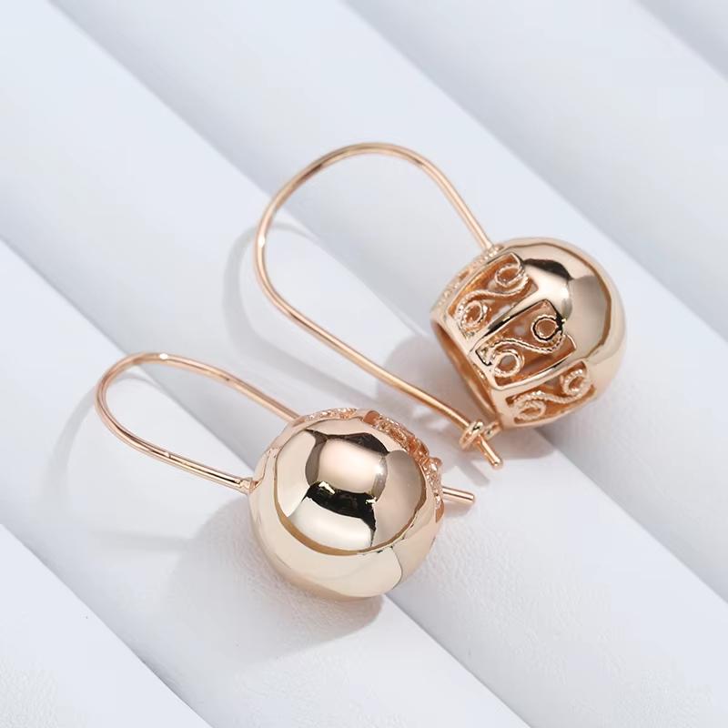 Gold Hollow Ball Drop Earrings for Women Costume Jewelry Fashion Accessories
