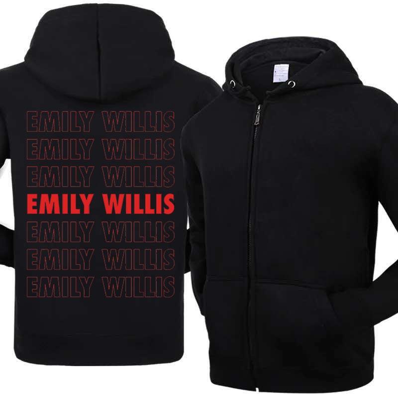 

Плюс размер Эмили Уиллис для взрослых леди принт куртка с капюшоном на молнии мужская мода с капюшоном свободная мужская одежда