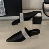 Fashion Luxury Fashion Rhinestones Ladies Low Heel Slippers Shoes 2025 New Female Slides Wedges Slippers Shoes For Women Sandals Mules