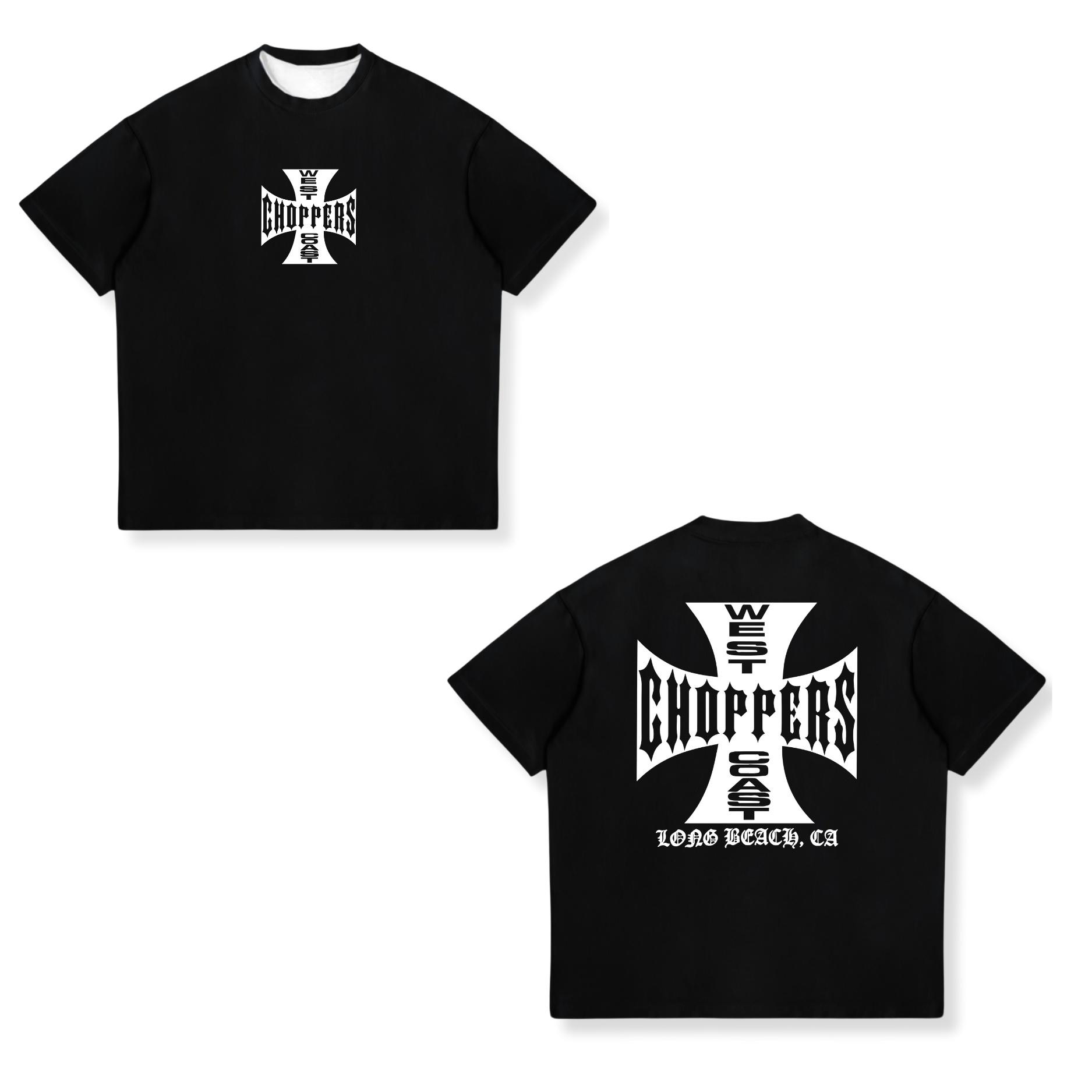 

West Coast Choppers Cross Frame Print Tshirt Male Hip Hop Streetwear Oversized T-shirts Fashion Tees Men s Top Gansta Wear 4XL