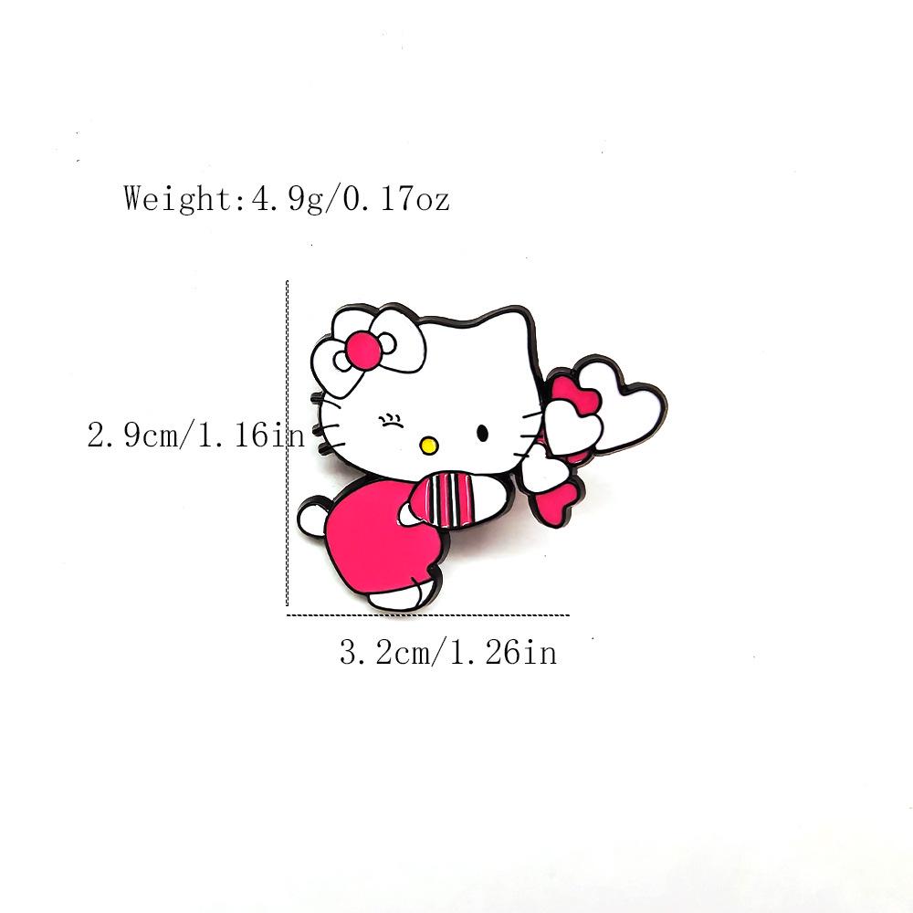 Hello Kitty Metal Brooch - Cute Cartoon Cat Pin for Clothing Accessories