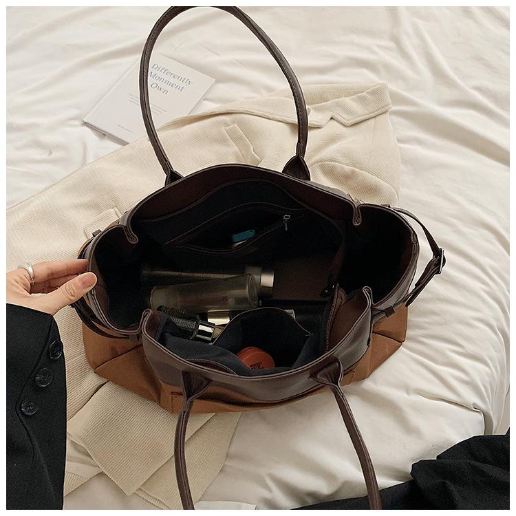 Large Capacity Tote Bag Women 2025 New Versatile Casual Splicing Handbag Premium Shoulder Luggage