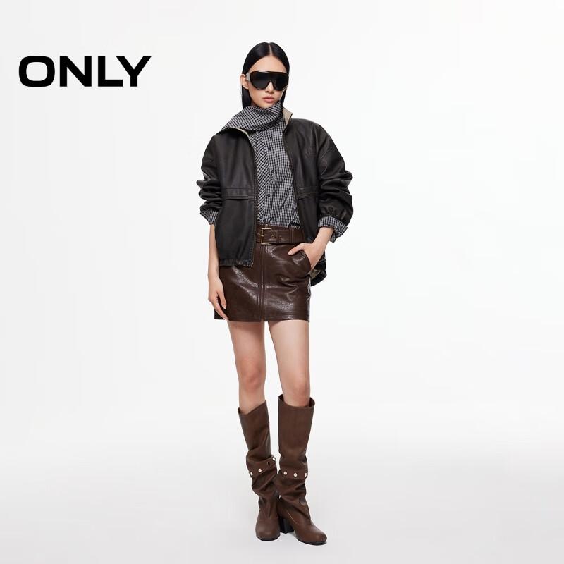 ONLY Women's 2025 Winter Relaxed Fit Round Neck Dropped Shoulder Long Sleeve Shirt