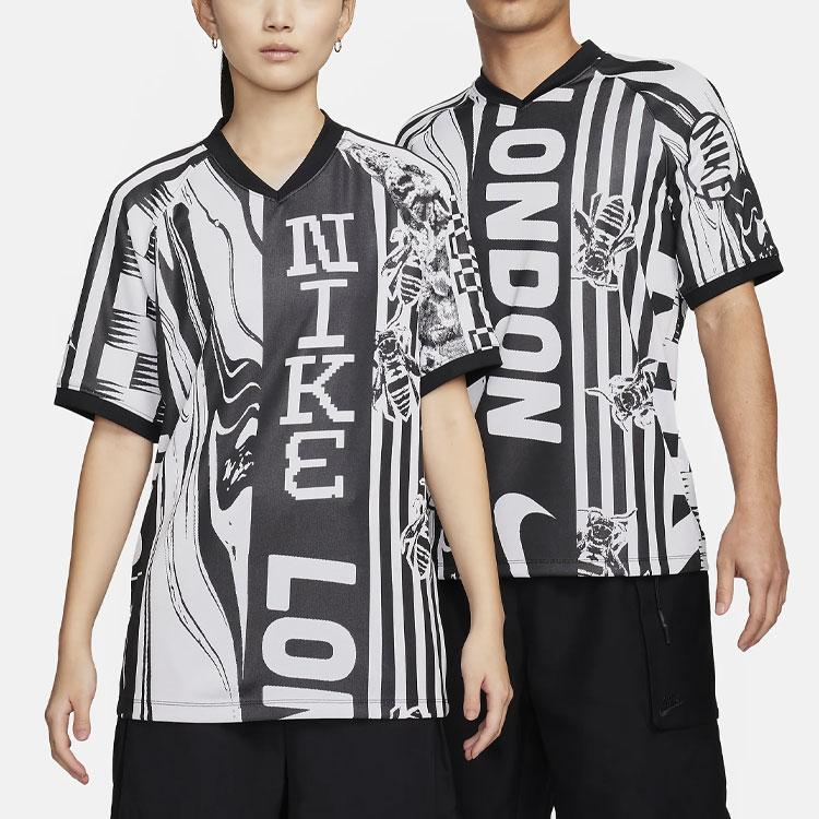 Nike Culture Of Football Graphic Print Short Sleeve T-Shirt Unisex Tops Black White FN2394-010