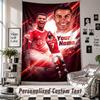 Arazzo da Appendere alla Parete con Nome e Testo Personalizzati, Arazzo Decorativo Cristiano Ronaldo per Camera da Letto