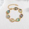 Seven-Color Abalone Shell Water Drop Women's Bracelet - 18k Gold Titanium Steel, Non-Fading, Trendy Design